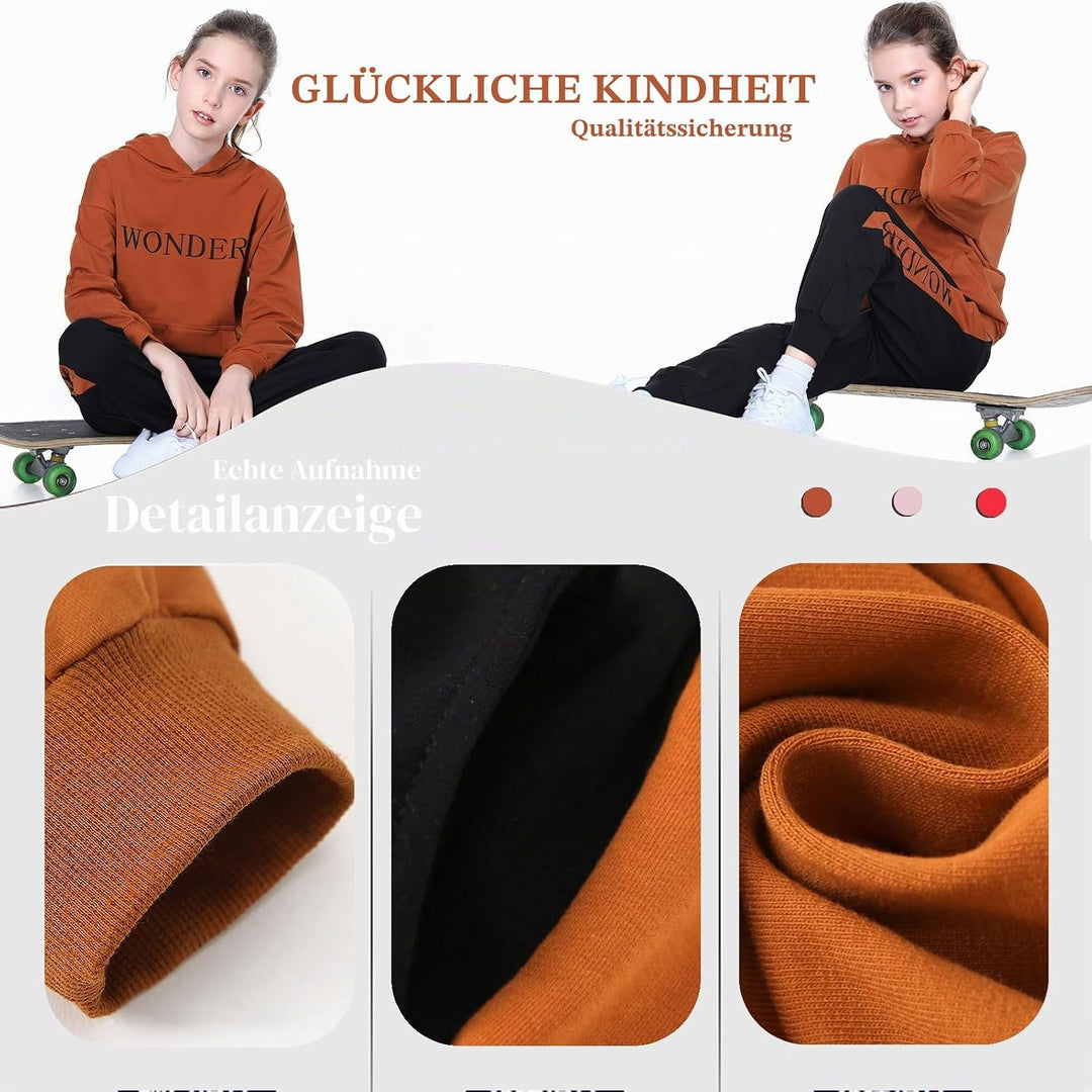 Amur Leopard Jogginganzug Mädchen Trainingsanzug Bekleidungsset 2tlg Sweatjacke &amp; Jogginghose Kinder