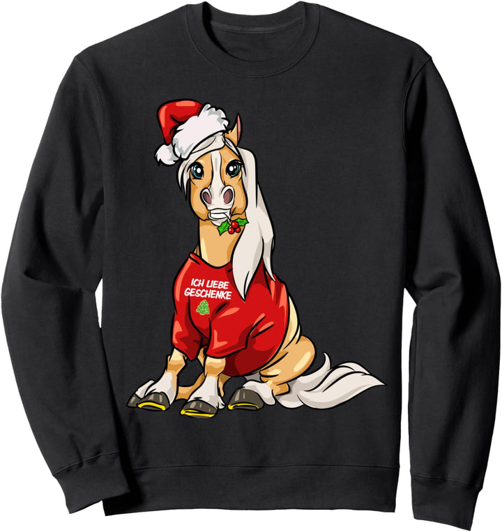 Niedlicher Weihnachtsmann Haflinger Pferd Reiten Pferde Sweatshirt