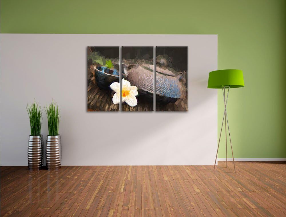 Pixxprint Teekanne als Leinwandbild/Grösse: 3 Teilig (120x80) cm/Wandbild/Kunstdruck/fertig bespannt
