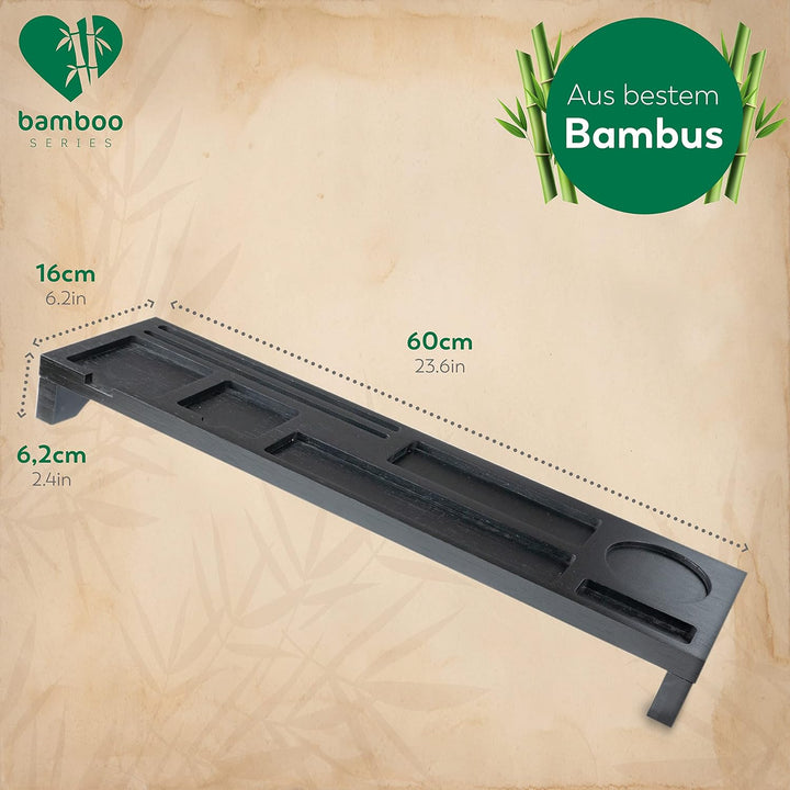 Rubberneck Bambus Schreibtisch Organizer mit Handy-, Tablethalterung - für Tastatur, Maus, Büro Zube