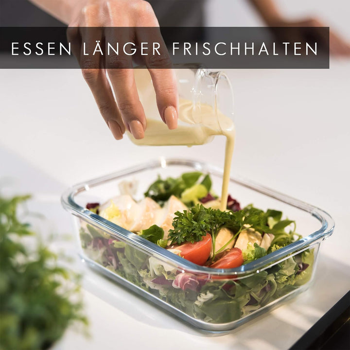 GLASWERK Meal Prep Boxen (3x 1040 ml) mit einer Kammer, Glasbehälter mit Deckel, Frischhaltedosen mi