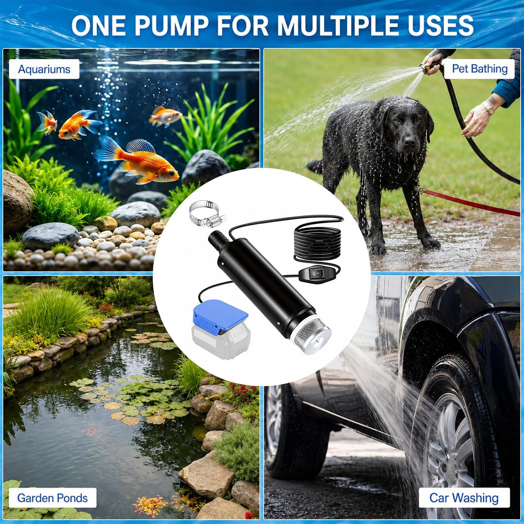 Akku Wasserpumpe für Bosch 18V System GBA Akku 30L/min Tragbare | Wasserpumpe & Sumpfpumpe Wasserpum