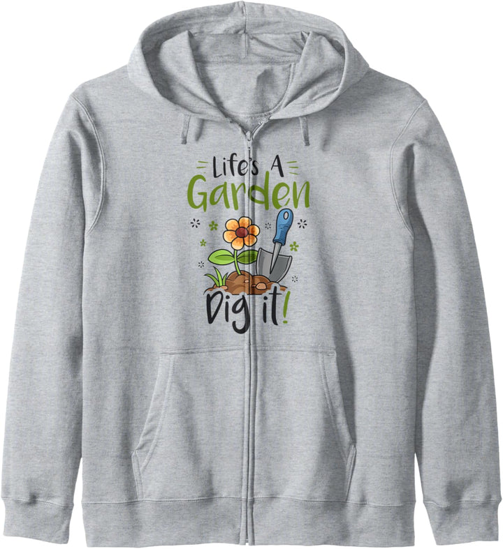 Das Leben ist ein Garten Dig It Gardening für Frauen Licht Kapuzenjacke