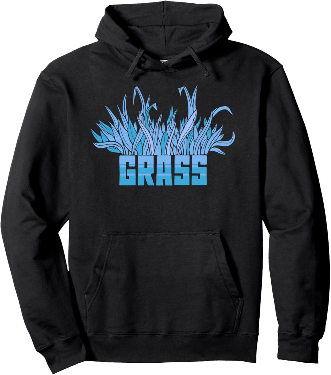 Funny Bluegrass Vintage Minimalist Blue Grass Pun Graphic Pullover Hoodie