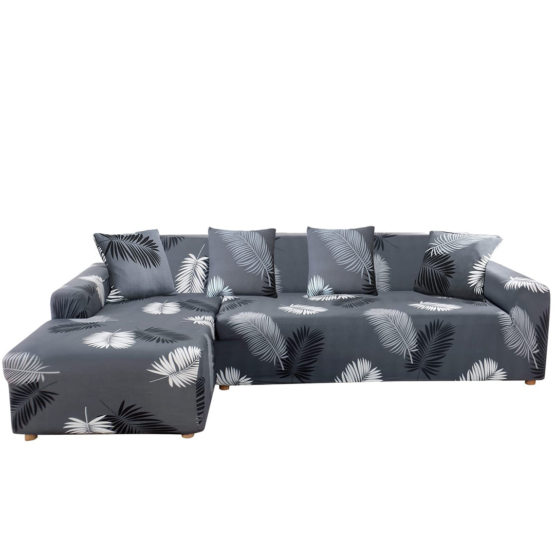 ShowyLive Sofa Überzug Couch Überzug 2er Set für Ecksofa L-Form Sofabezug 3 Sitzer+3 Sitzer, mit 4 S
