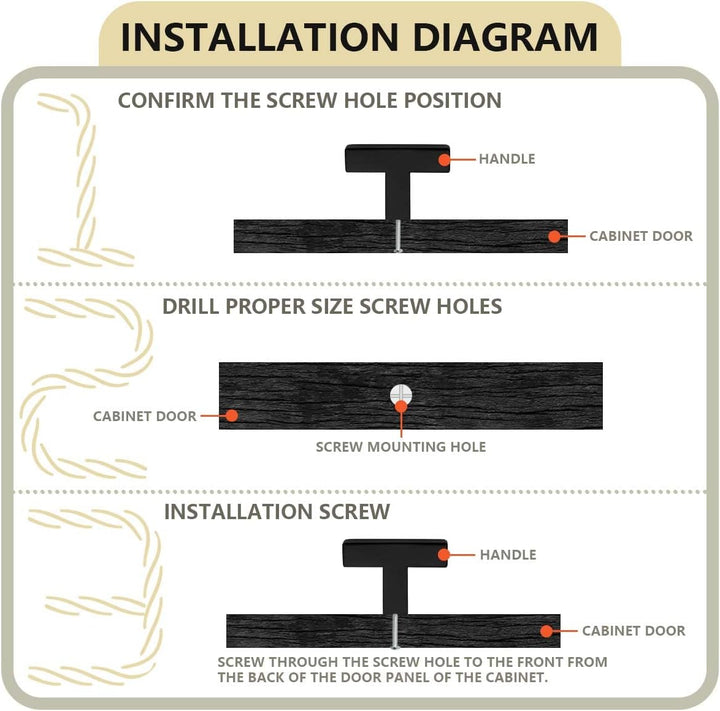 Bwintech 12 Stück 50MM Kabinettgriff Mattschwarz Schrank Pull Griffe, Modisch Edelstahl Quadrat Grif