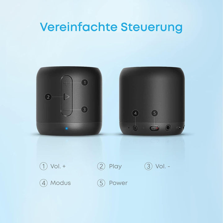 Anker Soundcore mini Bluetooth Lautsprecher mit 15 Stunden Spielzeit, Fantastischer Sound, 20 Meter