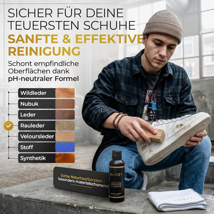 Sneaker Reiniger Set – Schuhreiniger & Sneaker Cleaner für Wildleder, Nubuk, Suede & Stoff – Schuhpu