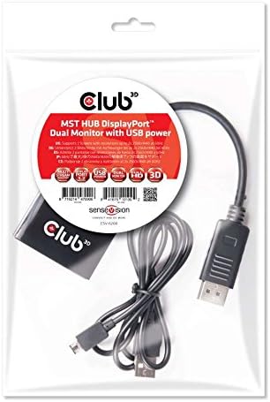 Club 3D CSV-6200 Multi Stream Transport Hub DisplayPort 1.2 Schwarz, DisplayPort 1.2