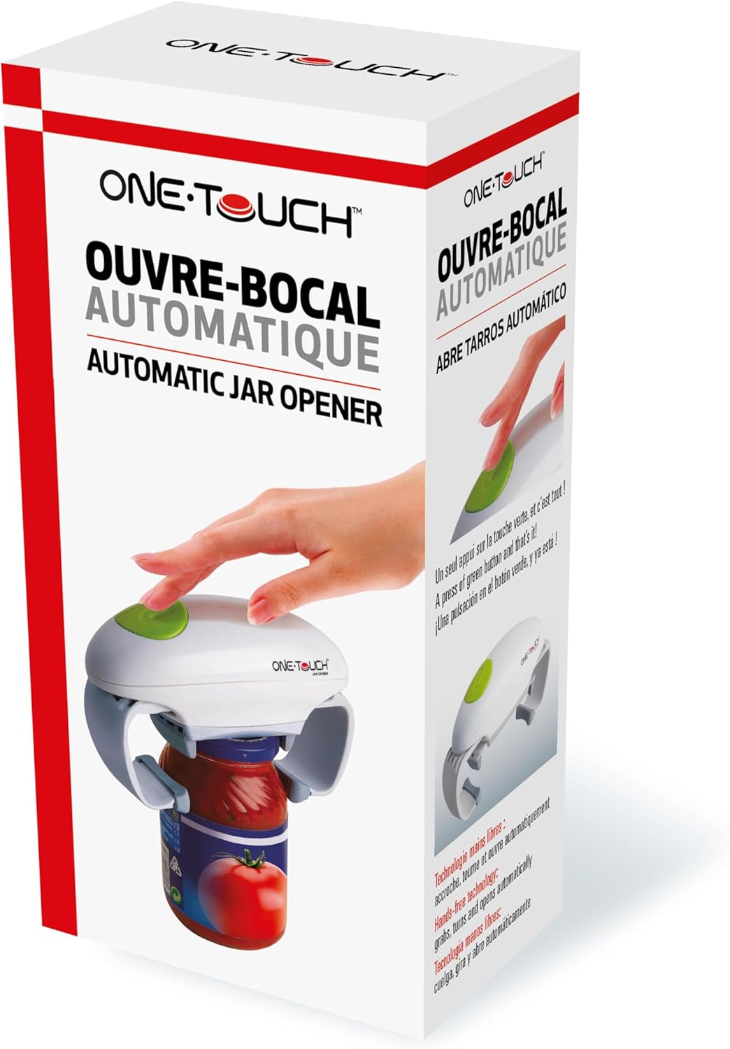 ONE TOUCH KC12 Elektrischer Glasöffner "Freihändig" - Mühelos per Knopfdruck auf den grünen Knopf -