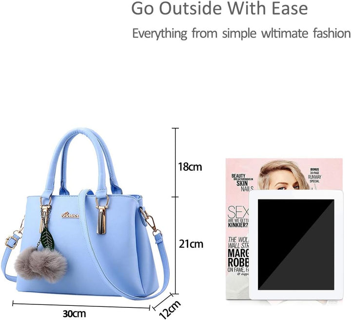 Nicole&Doris Neue PU-Leder beiläufige Art und Weise Handtasche Schultertasche Messenger Bag Blau, Bl