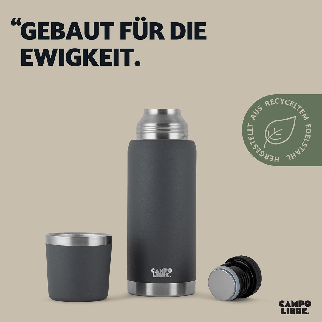 Campo Libre. Jaco® Thermoskanne 1L, 750ml, 500ml I Thermos mit Becher I Unsere Thermosflasche mind.