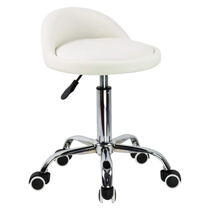 KKTONER Rollhocker mit Rückenlehne höhenverstellbar drehbar Arbeitshocker Drehhocker Rollhocker Büro