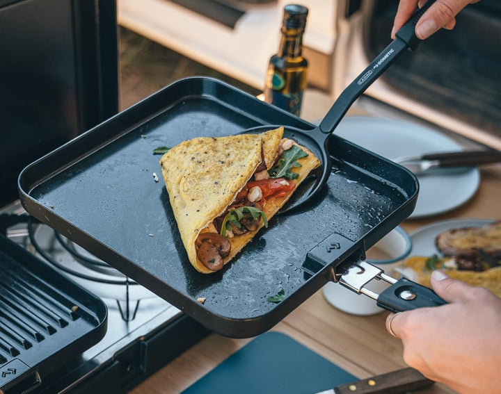 Cadac - Universelle Flache Grillplatte - Aluminium - Grillzubehör - Camping Kochen - Barbecue - Schw
