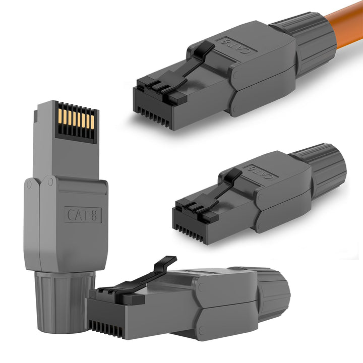 RedStar24 RJ45 Stecker Werkzeuglos CAT 7 CAT 8 Netzwerkstecker für Verlegekabel CAT8 CAT7 CAT6a LSA