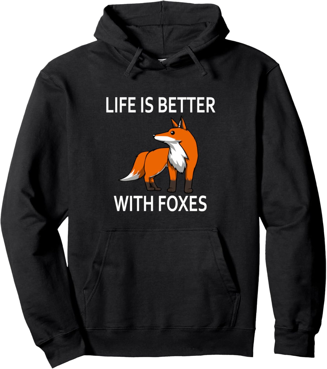 Life With Foxes Ironic Hundetier Pullover Hoodie