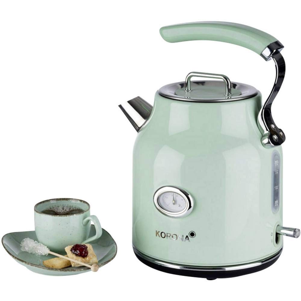 Korona 20665 Elektrischer Wasserkocher | Mint | 1,7 Liter | 2.200 Watt | Kalkfilter | Dampf-Stopp |