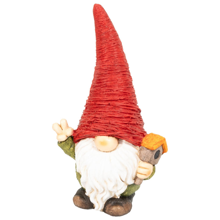 Lemodo Wichtel mit Vogelhaus | Weihnachtswichtel aus Magnesia | Wichtel Figur 42,5 cm hoch | Tomte m