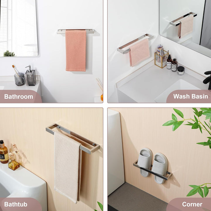SAYAYO Handtuchhalter Ohne Bohren 30CM Handtuchstange Ohne Bohren Selbstklebend oder Zum Bohren Poli