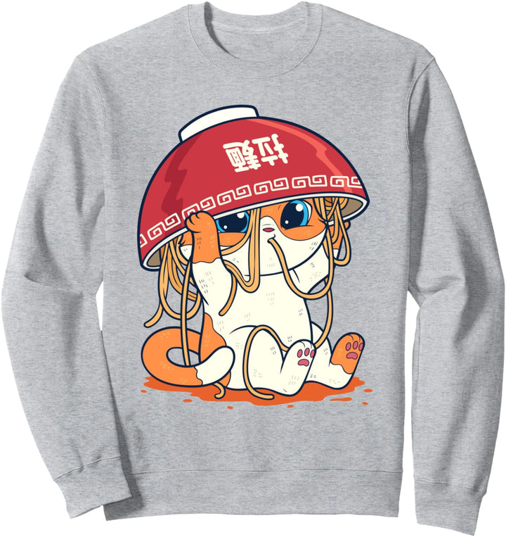 Kawaii Niedliche Anime Katze Mädchen Otaku Japanische Ramen Sweatshirt
