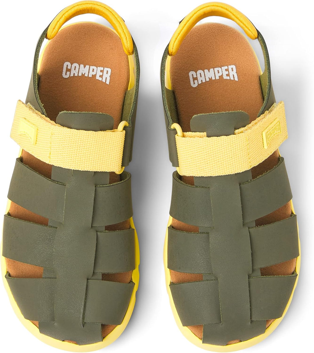Camper Jungen Oruga K800242 T-Strap Sandal 33 EU Grün 022, 33 EU Grün 022