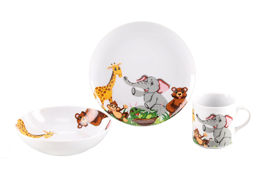 CreaTable, 22897, Serie ZOO, Geschirrset, Kinderservice 3 teilig Mehrfarbig