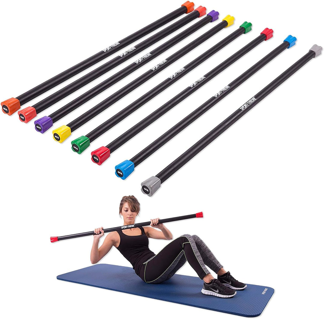 Sport-Thieme Gewichtsstange für Aerobic, Fitness, Therapie | 1-8 kg Weighted Bars, Hantelstange mit