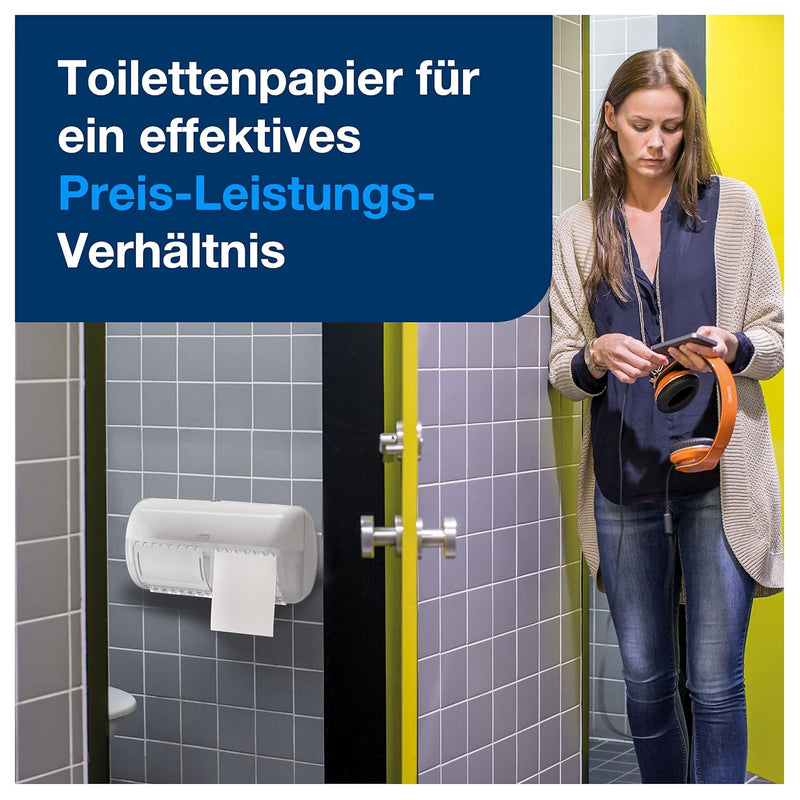 Tork weiches Kleinrollen Toilettenpapier Weiss T4, Universal, 2-lagig, 70 × 250 Blätter, 110794