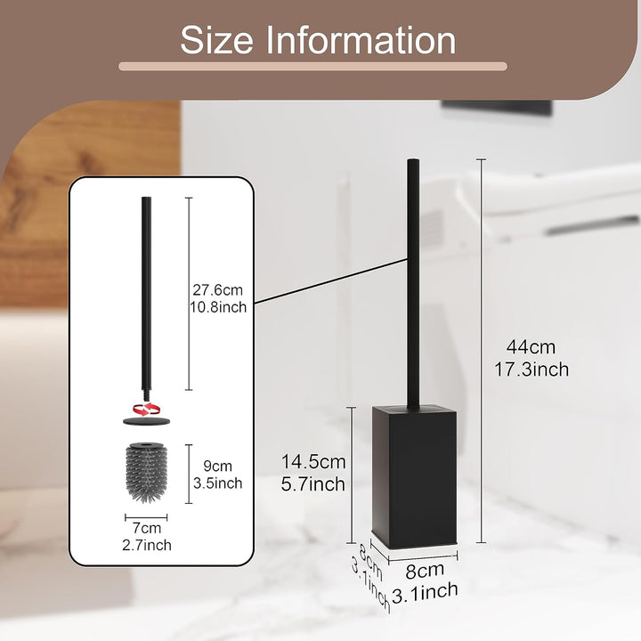 bgl Toilettenbürstenhalter, 2 Stück verpackt, Matt schwarz Toilettenbürste, Metall, freistehend, fre