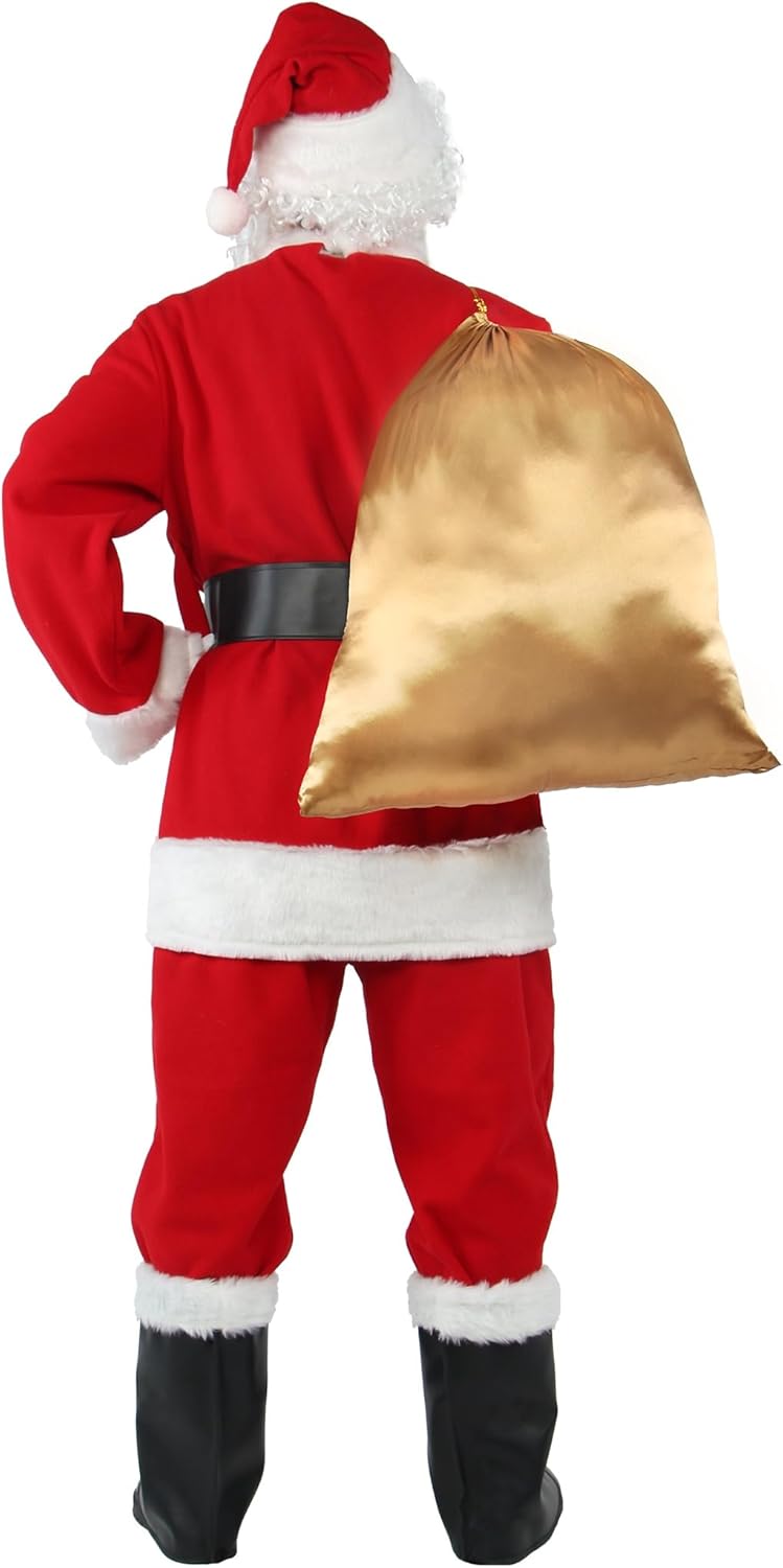 Weihnachtsmann Kostüm für Männer Deluxe Erwachsene Santa Anzug Herren Rot 10 teilig Professionelles