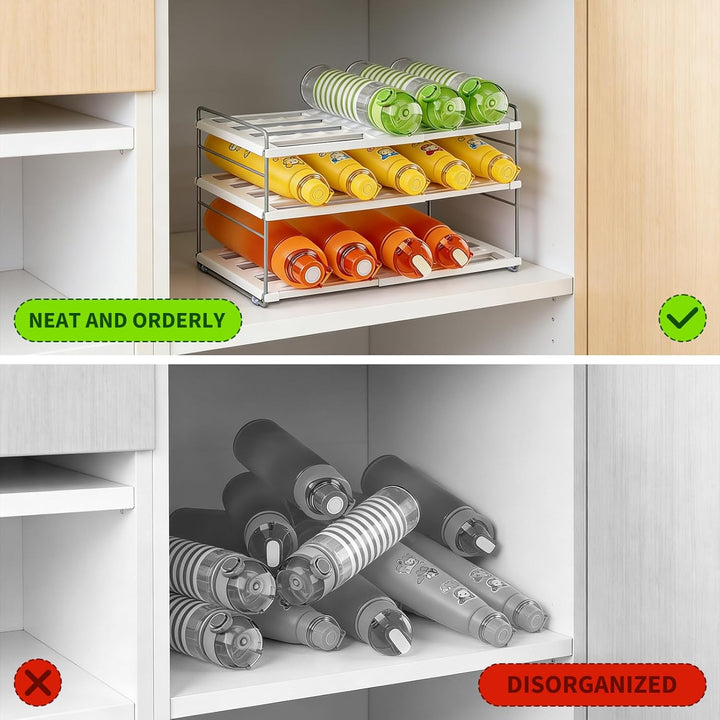 Raxfekro ausziehbarer Flaschen Organizer für Kühlschrank, Schrank und Küche, Flaschenregal mit verst
