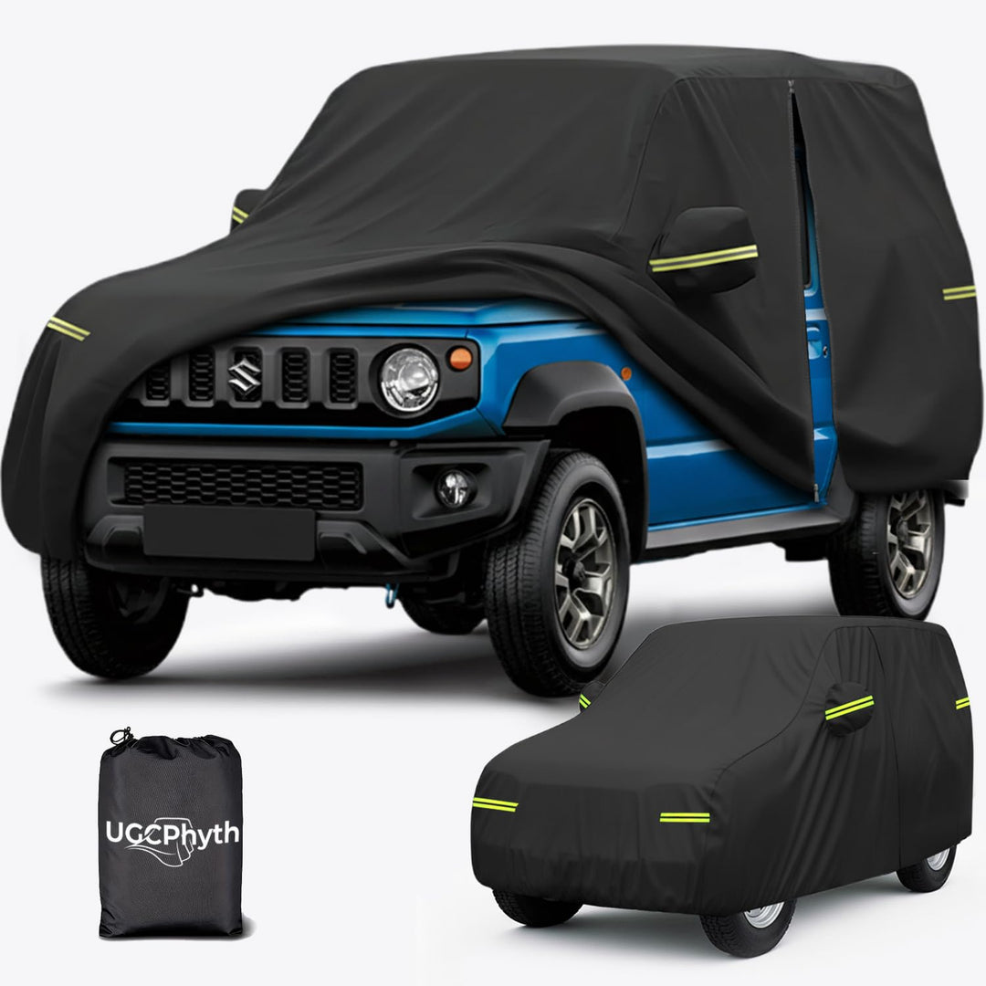 Autoabdeckung für Jimny 3-Türer 1998–2024, massgeschneiderte Auto Abdeckplane mit Reissverschluss an