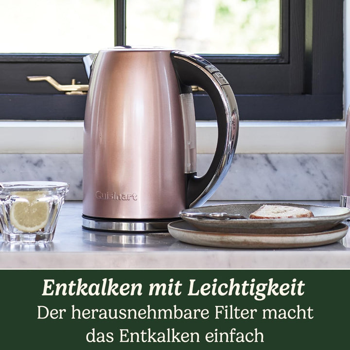 Cuisinart CPK17PIE Wasserkocher, Multi Temp, 3KW, Edelstahl, 1.7L Fassungsvermögen, Vintage Rosa Pin