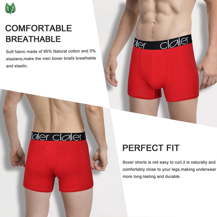 CLALER Boxershorts Herren 6er Pack Baumwolle Unterhosen Männer Retroshorts Bequeme und Atmungsaktive