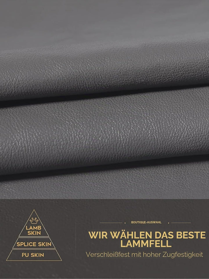 Touchscreen Handschuhe für Damen Warme Lederhandschuhe Gefüttert Winter SMS-Handschuhe Grau S, Grau