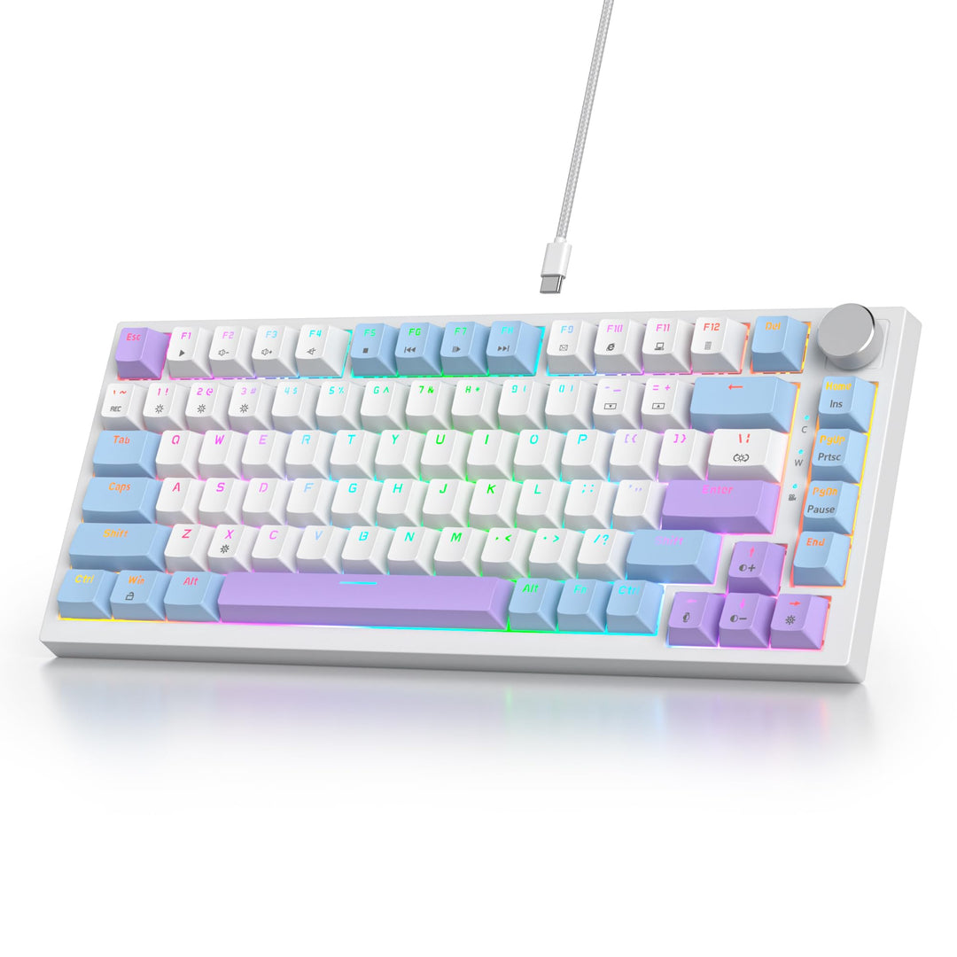 SOLIDEE Verkabelte Mechanische Gaming Tastatur 75 Prozent,hot-swap-fähige Mechanische Tastatur mit G