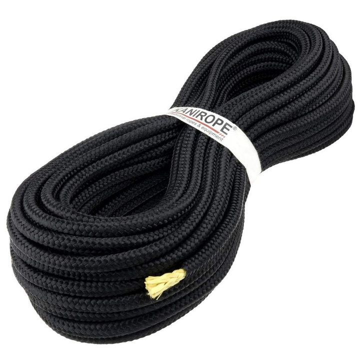 Kanirope® Polyesterseil mit Aramidkern Kevlarseil Seil PARABRAID 4mm 50m Schwarz geflochten, 50m
