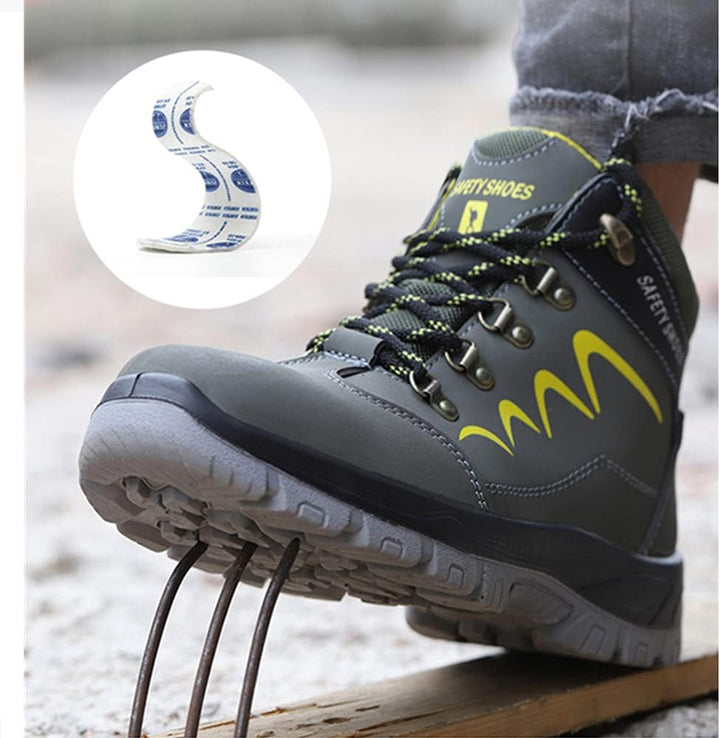 Blueskyli Sicherheitsschuhe Herren Damen Arbeitsschuhe S3 Leicht Wasserdicht Hoch Sicherheitsstiefel