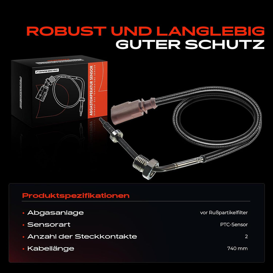 Abgastemperatur Sensor Vor Russpartikelfilter 2-Polig für Beetle 5C1 5C2 5C7 5C8 Golf VI 5K1 AJ5 J-e