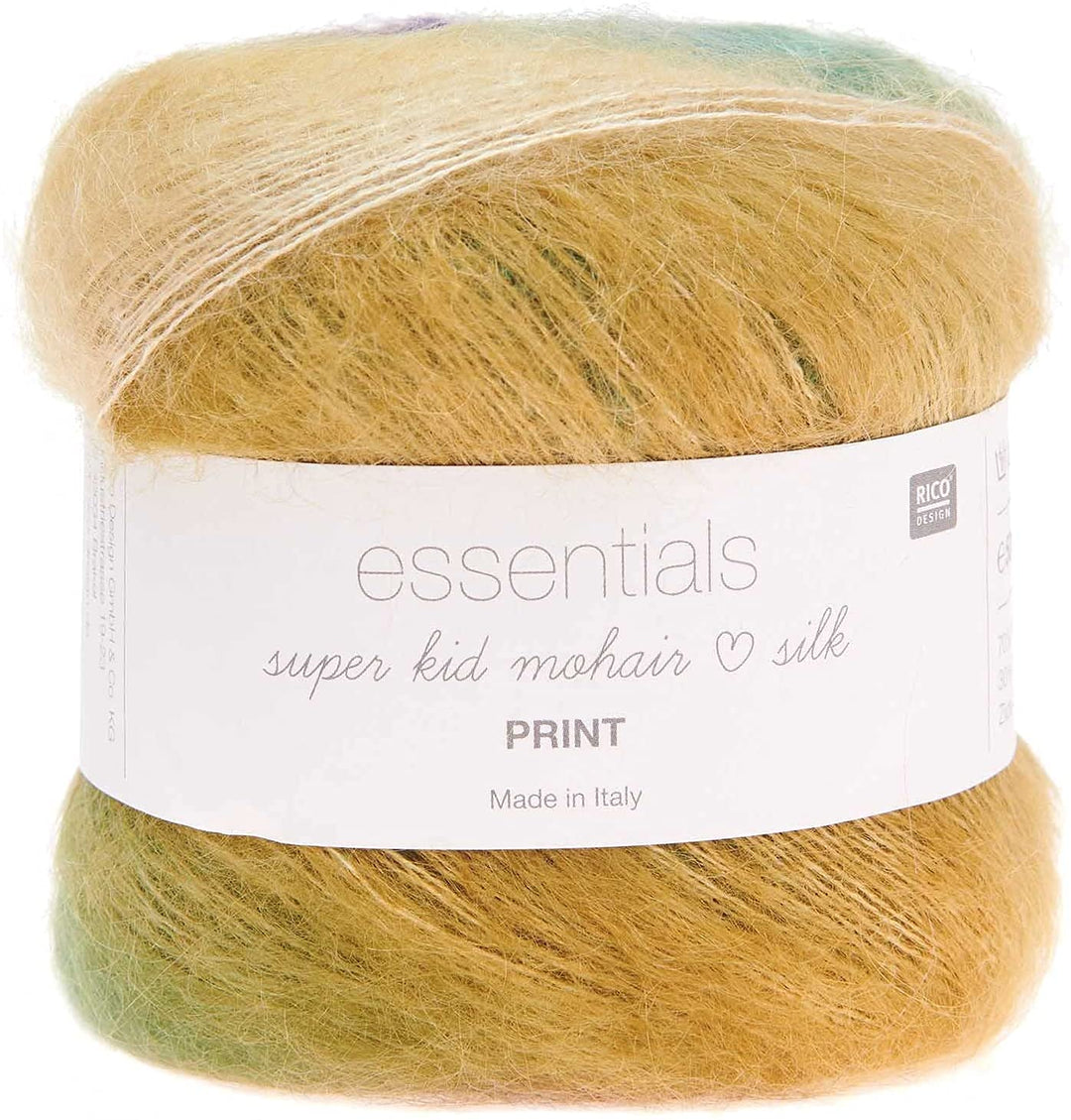 Rico Essentials Super Kid Mohair Loves Silk Print, Lacegarn Mohair Seide Farbverlauf zum Stricken un