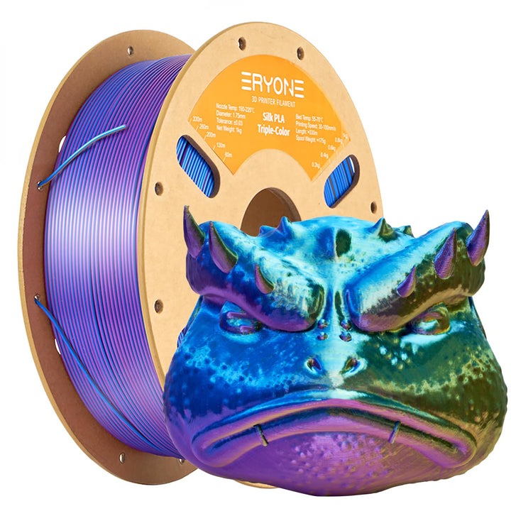 ERYONE Dreifarbiges Seiden PLA Filament 1.75mm,Seidiges Mehrfarbiges PLA-Filament für 3D-Drucker +/-