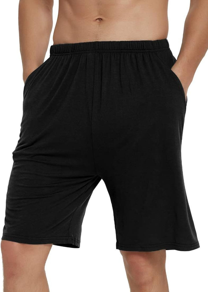 JINSHI Schlafanzughosen Modal Kurz Pyjamahose Nachtwäsche Schlafshorts für Herren M 2er Pack-12, M 2