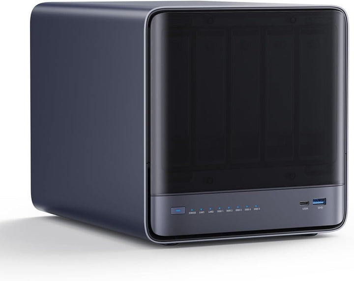 MINIS FORUM N5 Air 5-Bay Desktop-NAS, AMD Ryzen 7 255, 8C/16T CPU, Radeon 780M, 16GB RAM,64GB SSD, 3