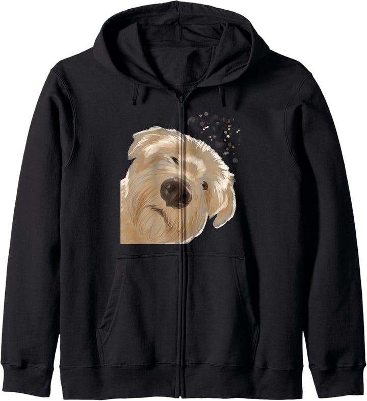 Neugieriger Hund Irish Soft Coated Wheaten Terrier Kapuzenjacke