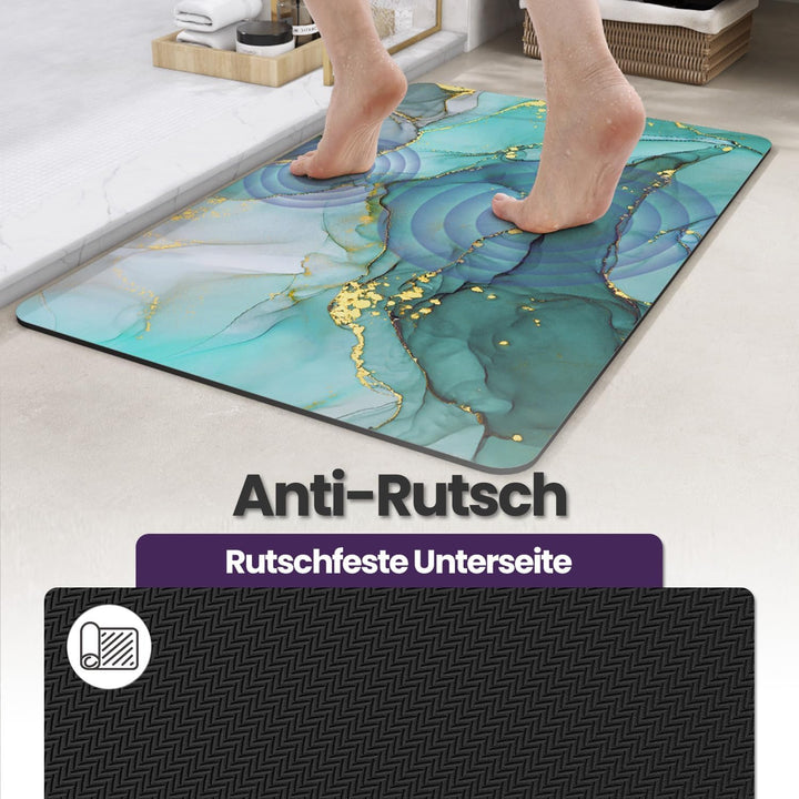 DEXI Badematte rutschfest 50 x 80 cm, Super Absorbierende Badezimmerteppich, schnelltrocknende Badvo