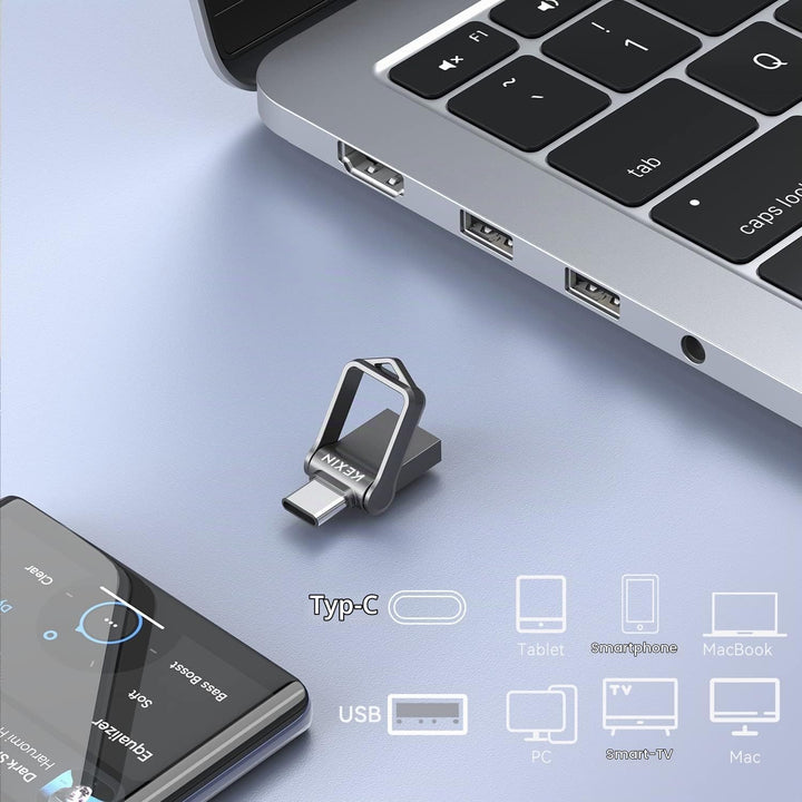KEXIN USB C Stick 32GB 5 Stück USB 3.0 OTG, Dual-USB Type-C &amp; USB-A Anschlüsse, Speicherstick für PC