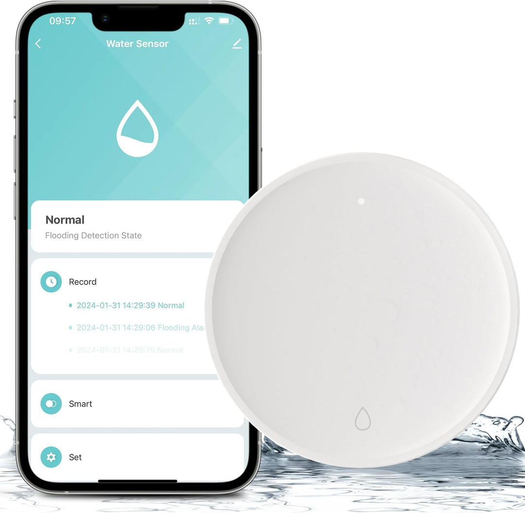 MIUCDA Smart Wassermelder Erfordert Zigbee Hub, Wassersensor Drahtloser Flutdetektor für Alarmanlage