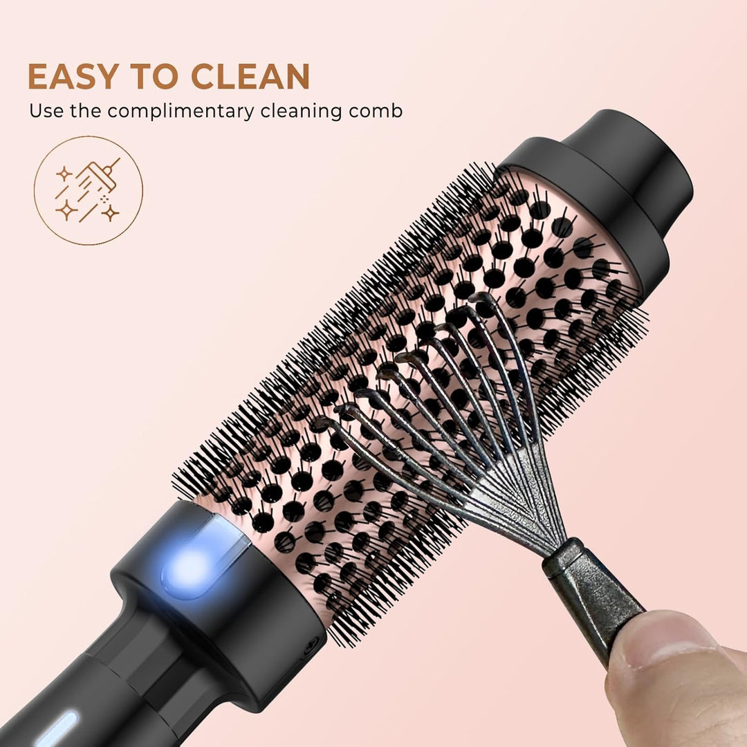 Thermal Brush Lockenbürste 3 in 1 Thermobürste 38mm, Lockenbürste LCD 120-200℃, Erhöhen Sie das Haar