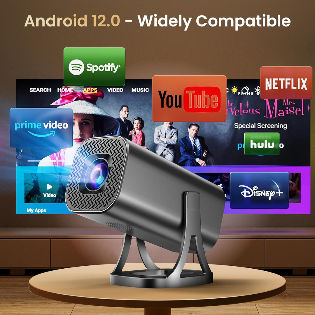 Mini Beamer 4k 1080P Unterstützung Projektor Klein 22000L mit WiFi 6 Bluetooth 5.4 Heimkino Smart Be