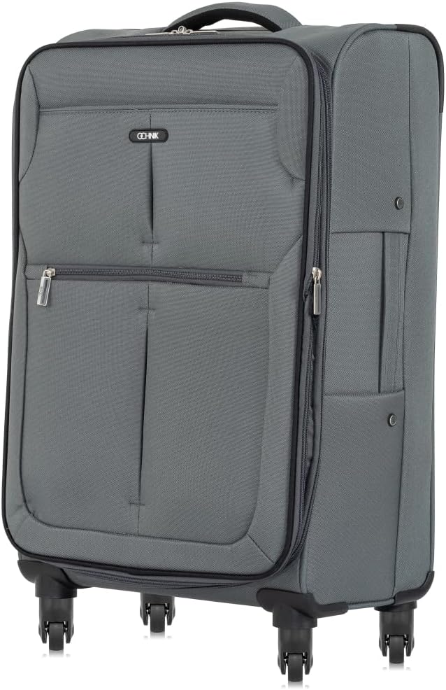 OCHNIK Mittlerer Rollkoffer | Soft Case | Material: Nylon | Farbe: Grau| Grösse: M | Masse: 69x42x29
